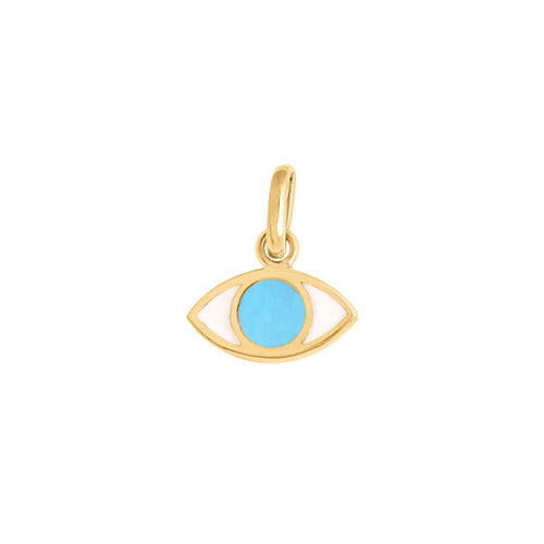 Gigi Clozeau - Pendentif Eye turquoise, or jaune