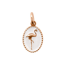 Gigi Clozeau - Pendentif Flamant résine blanche, or rose