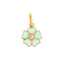 Gigi Clozeau - Pendentif Fleur résine jade, diamant, or jaune