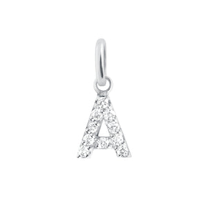 Gigi Clozeau - Pendentif Lucky Letter A, or blanc, diamants
