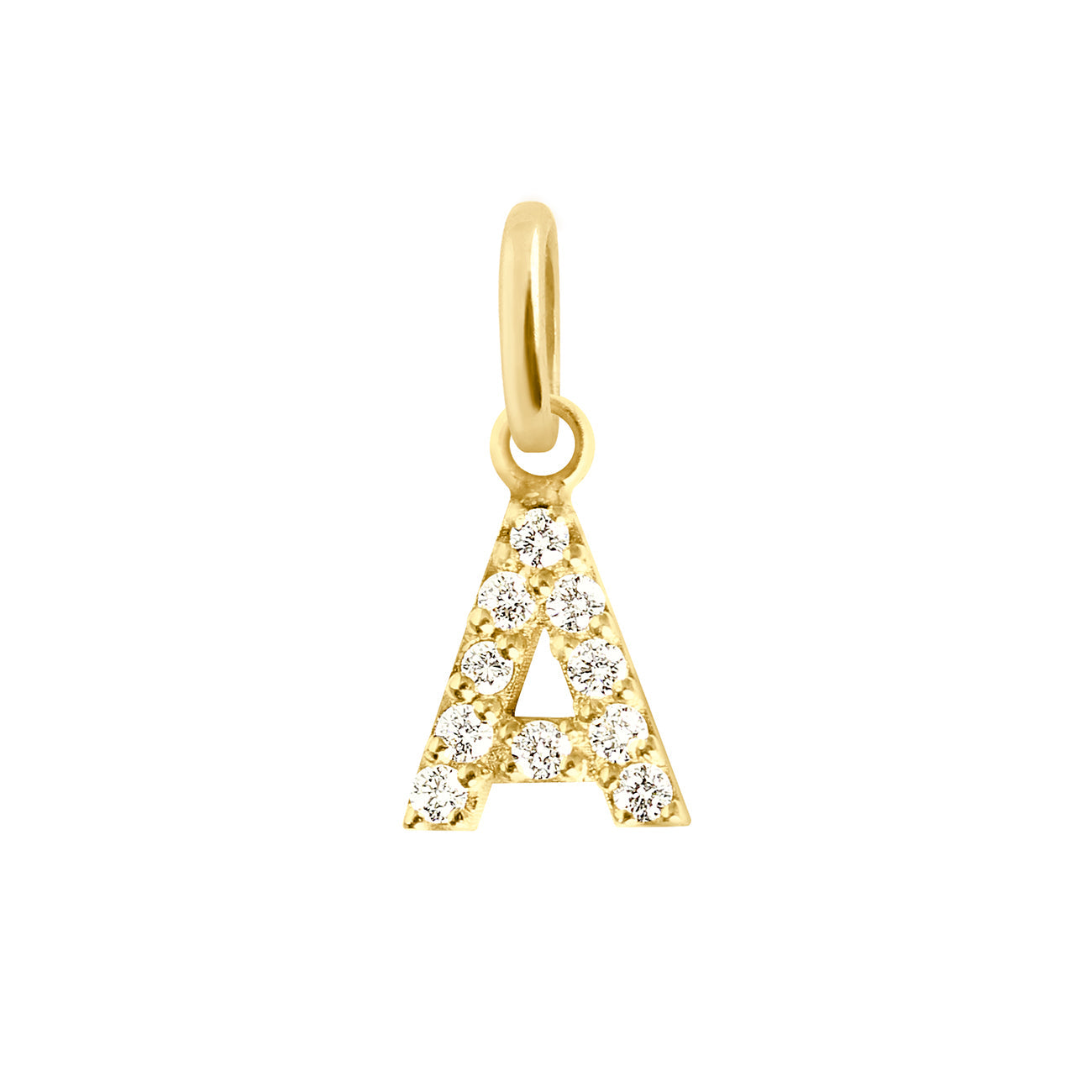 Gigi Clozeau - Pendentif Lucky Letter A, or jaune, diamants