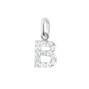 Gigi Clozeau - Pendentif Lucky Letter B, or blanc, diamants