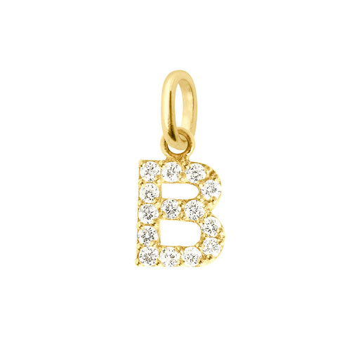 Gigi Clozeau - Pendentif Lucky Letter B, or jaune, diamants