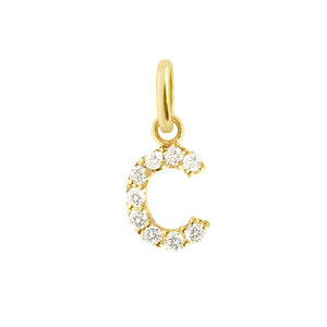 Gigi Clozeau - Pendentif Lucky Letter C, or jaune, diamants