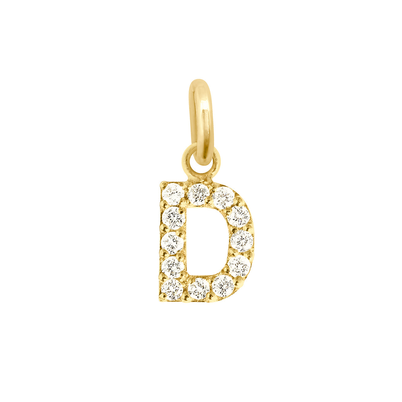 Gigi Clozeau - Pendentif Lucky Letter D, or jaune, diamants