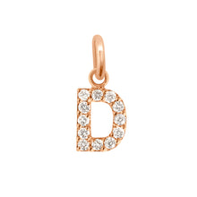 Gigi Clozeau - Pendentif Lucky Letter D, or rose, diamants