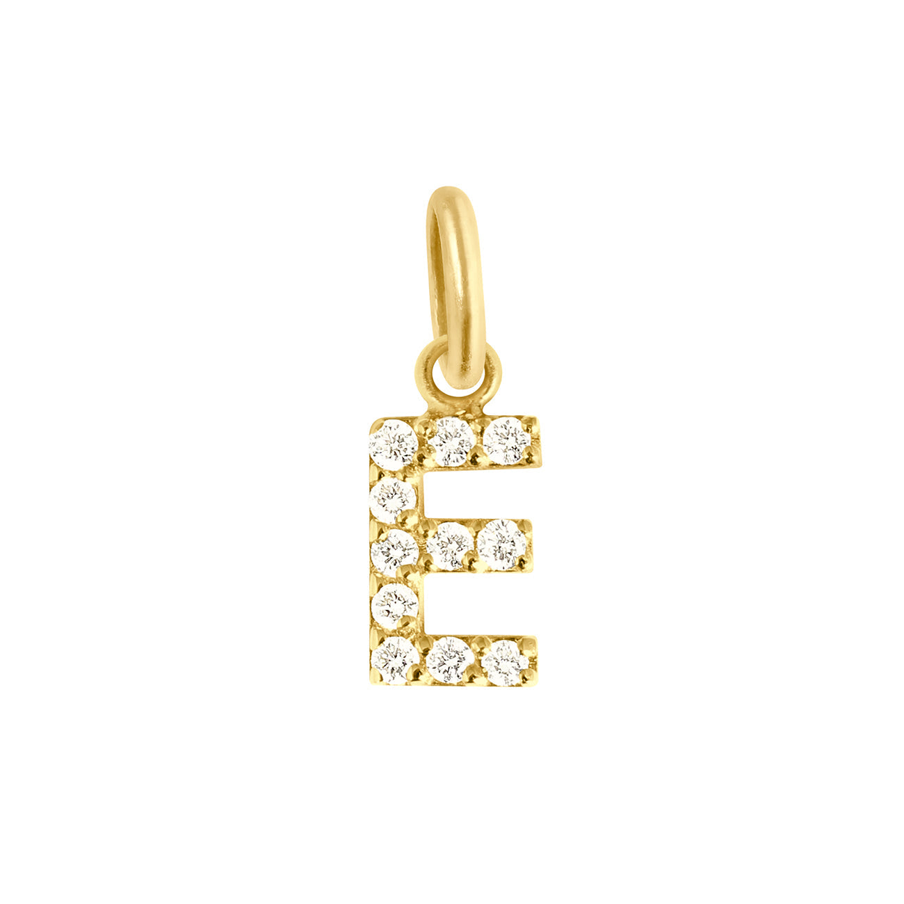 Gigi Clozeau - Pendentif Lucky Letter E, or jaune, diamants