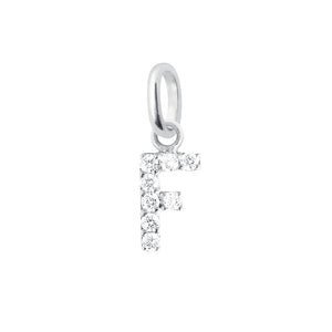 Gigi Clozeau - Pendentif Lucky Letter F, or blanc, diamants
