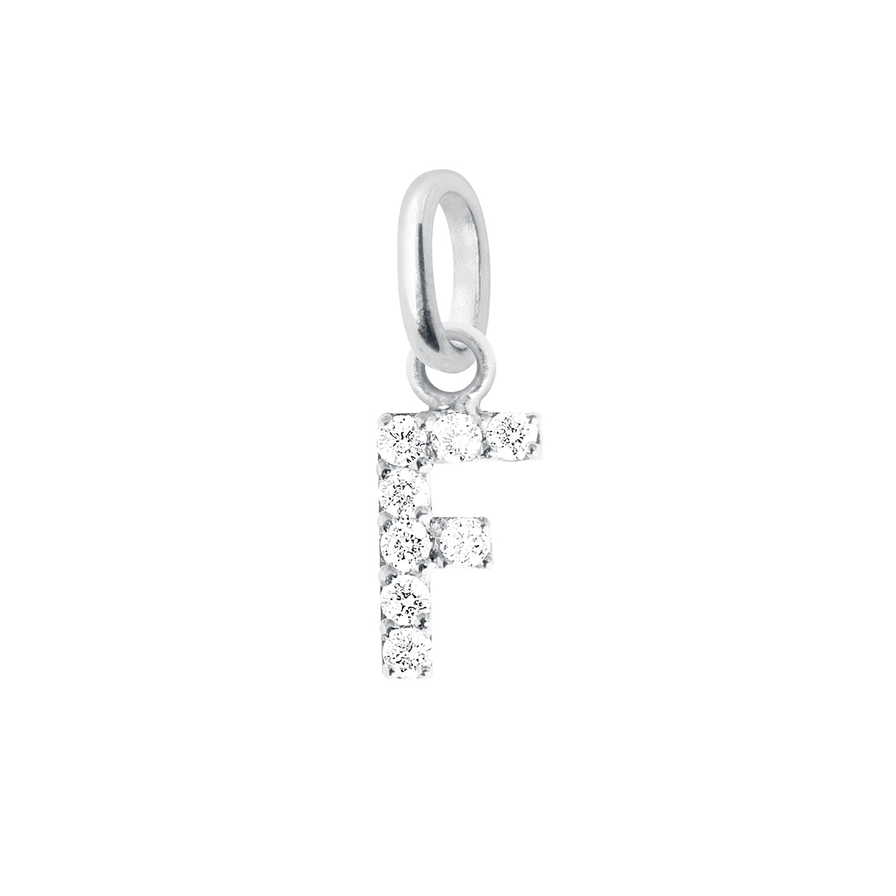 Gigi Clozeau - Pendentif Lucky Letter F, or blanc, diamants