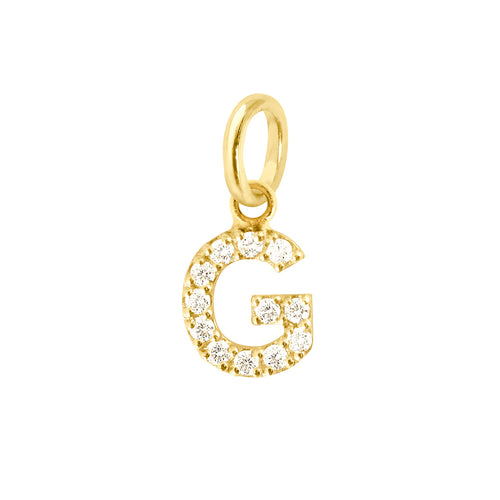 Gigi Clozeau - Pendentif Lucky Letter G, or jaune, diamants