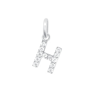 Gigi Clozeau - Pendentif Lucky Letter H, or blanc, diamants