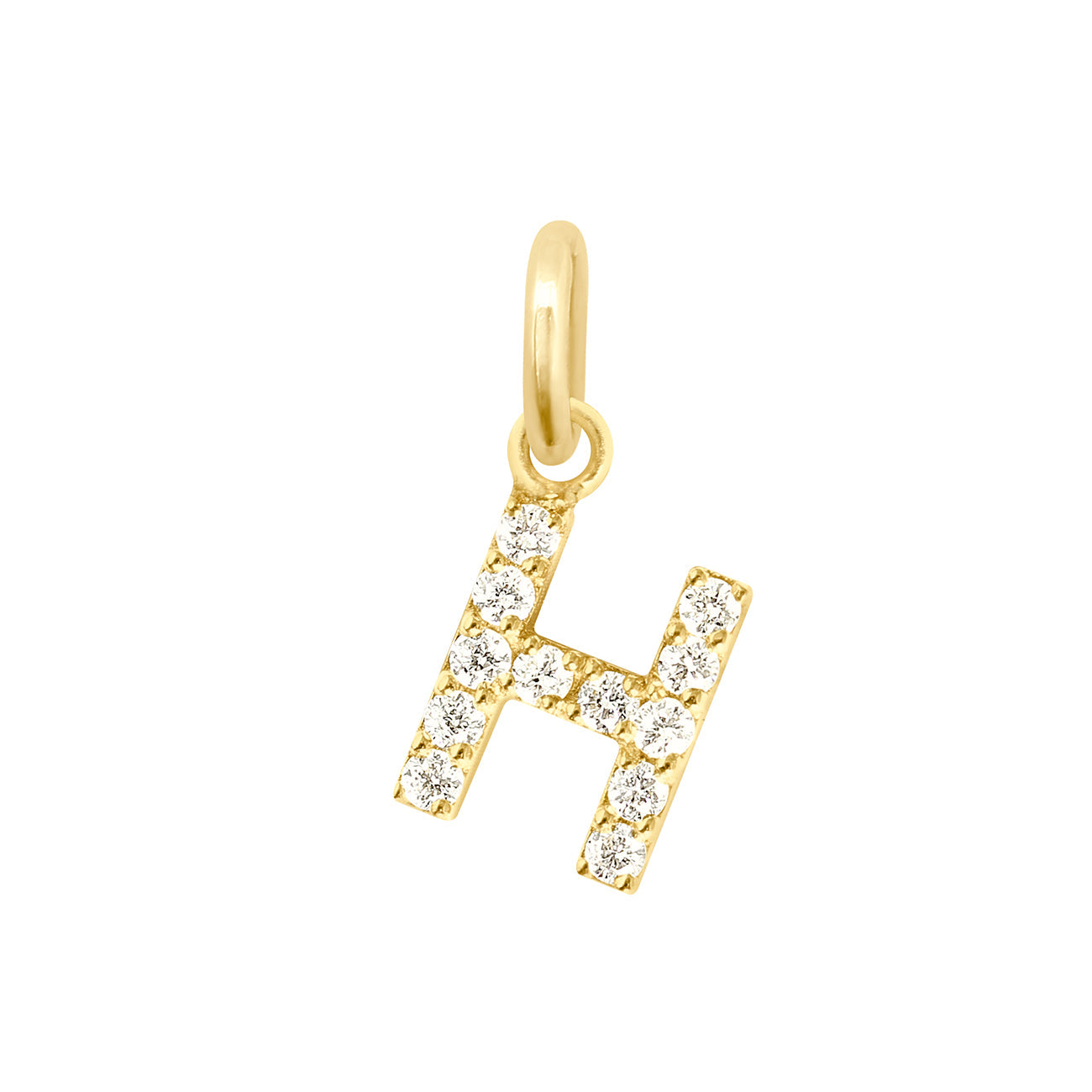 Gigi Clozeau - Pendentif Lucky Letter H, or jaune, diamants