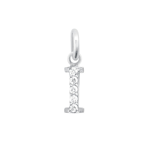Gigi Clozeau - Pendentif Lucky Letter I, or blanc, diamants