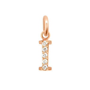 Gigi Clozeau - Pendentif Lucky Letter I, or rose, diamants