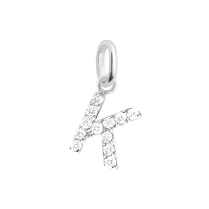 Gigi Clozeau - Pendentif Lucky Letter K, or blanc, diamants