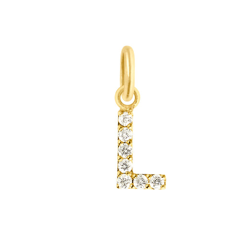 Gigi Clozeau - Pendentif Lucky Letter L, or jaune, diamants