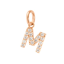 Gigi Clozeau - Pendentif Lucky Letter M, or rose, diamants