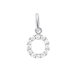 Gigi Clozeau - Pendentif Lucky Letter O, or blanc, diamants