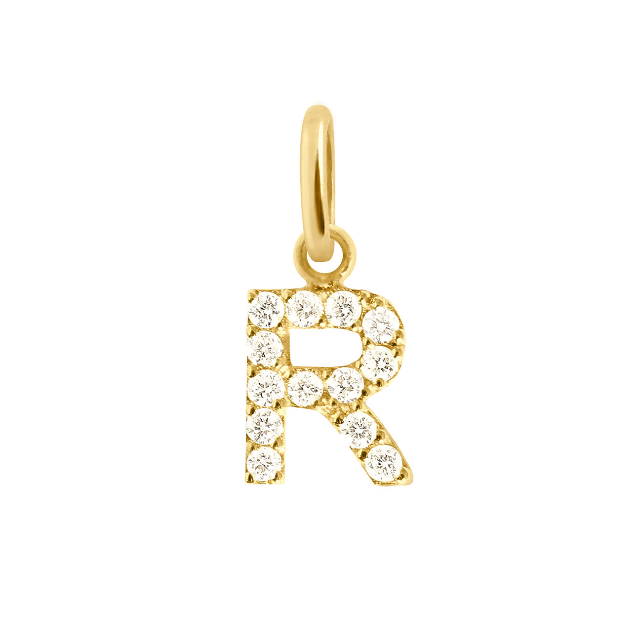Gigi Clozeau - Pendentif Lucky Letter R, or jaune, diamants