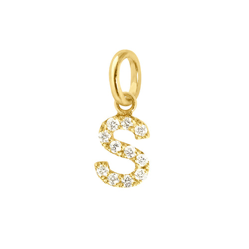 Gigi Clozeau - Pendentif Lucky Letter S, or jaune, diamants
