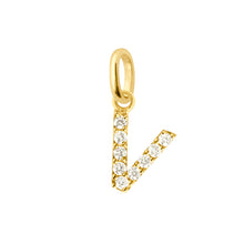 Gigi Clozeau - Pendentif Lucky Letter V, or jaune, diamants