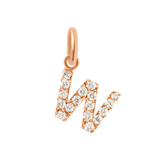 Gigi Clozeau - Pendentif Lucky Letter W, or rose, diamants