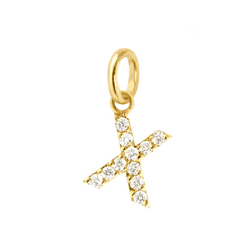 Gigi Clozeau - Pendentif Lucky Letter X, or jaune, diamants