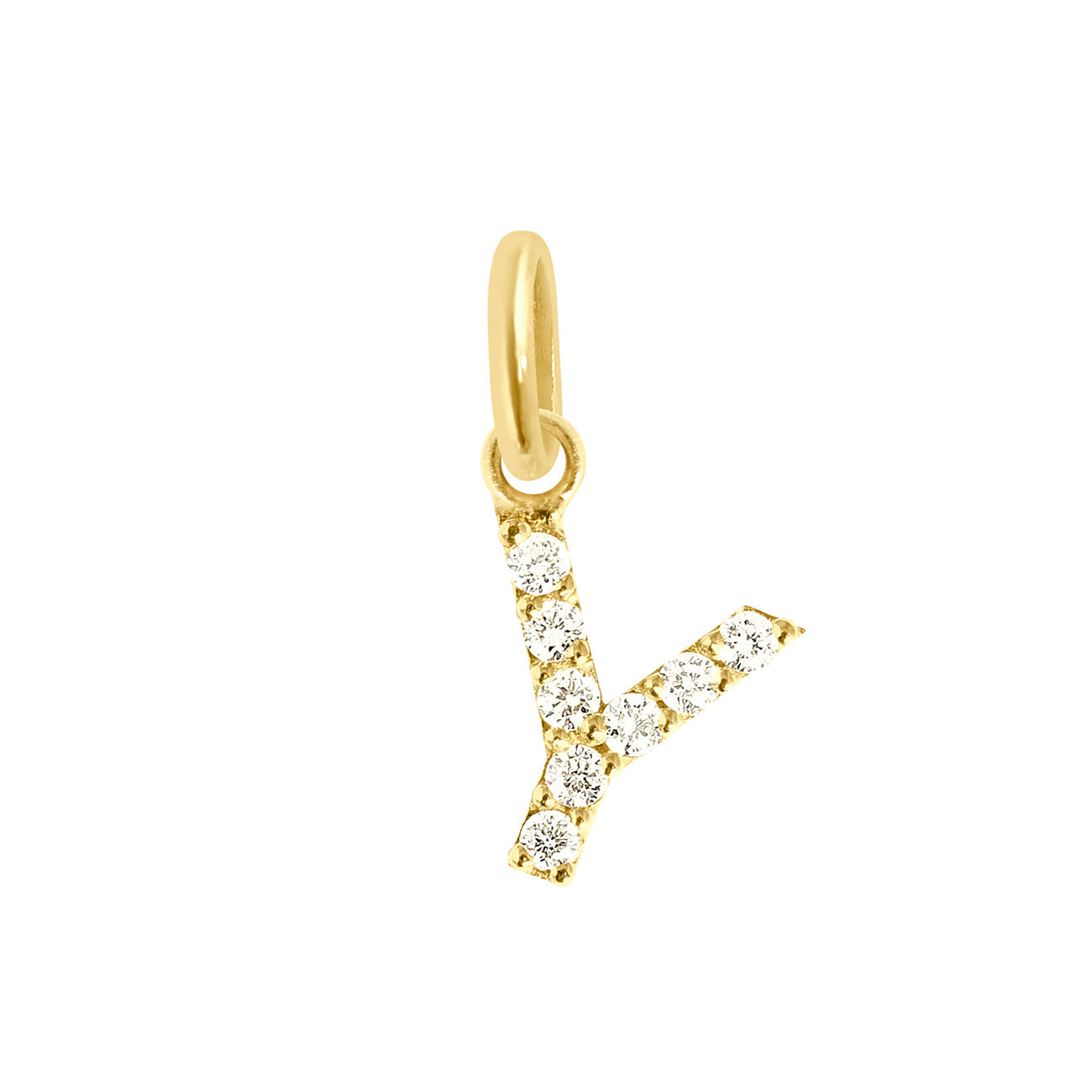 Gigi Clozeau - Pendentif Lucky Letter Y, or jaune, diamants