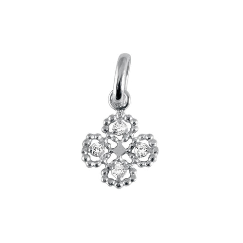 Gigi Clozeau - Pendentif Lucky Trèfle, diamants, or blanc