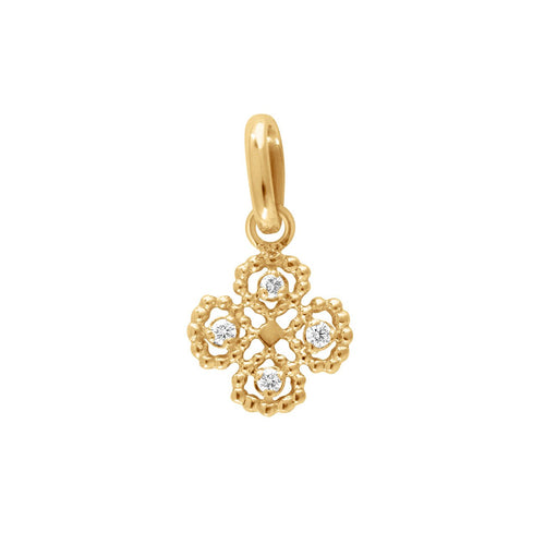 Gigi Clozeau - Pendentif Lucky Trèfle, diamants, or jaune