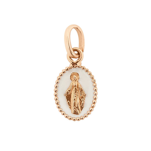 Gigi Clozeau - Pendentif Madone résine blanc, or rose