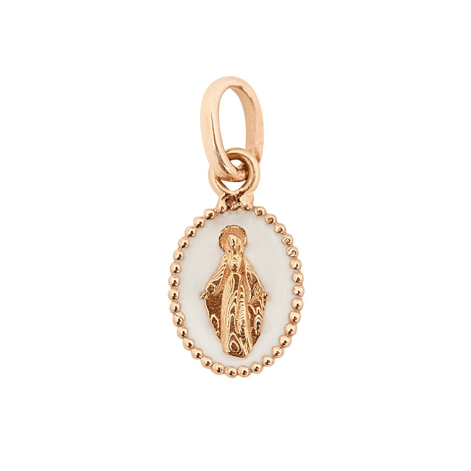 Gigi Clozeau - Pendentif Madone résine blanc, or rose