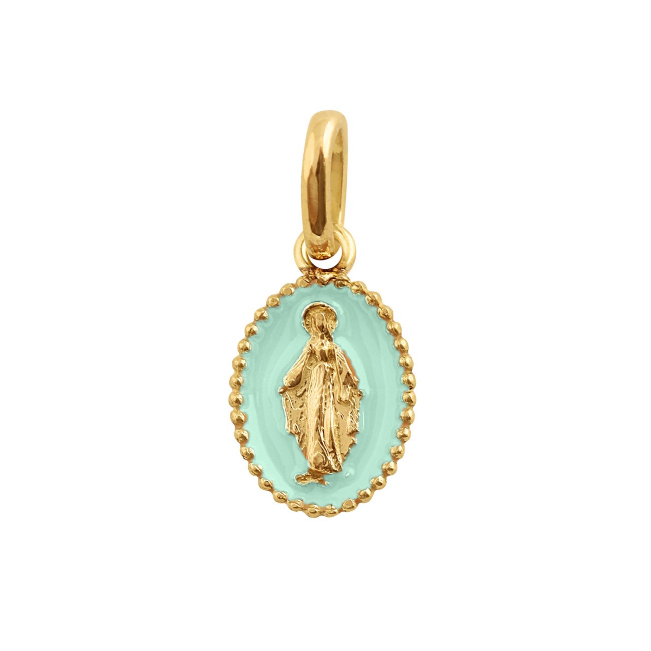 Gigi Clozeau - Pendentif Madone résine jade, or jaune