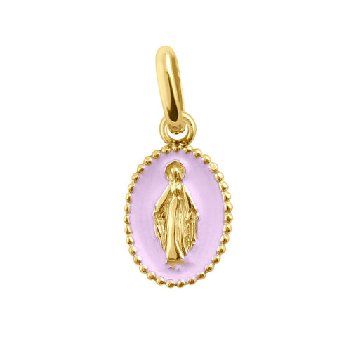 Gigi Clozeau - Pendentif Madone résine parme, or jaune
