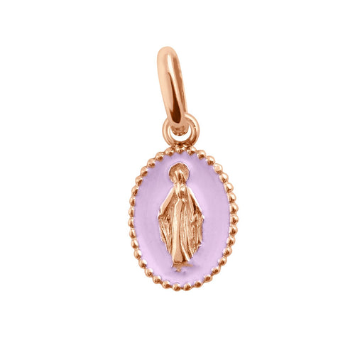 Gigi Clozeau - Pendentif Madone résine parme, or rose