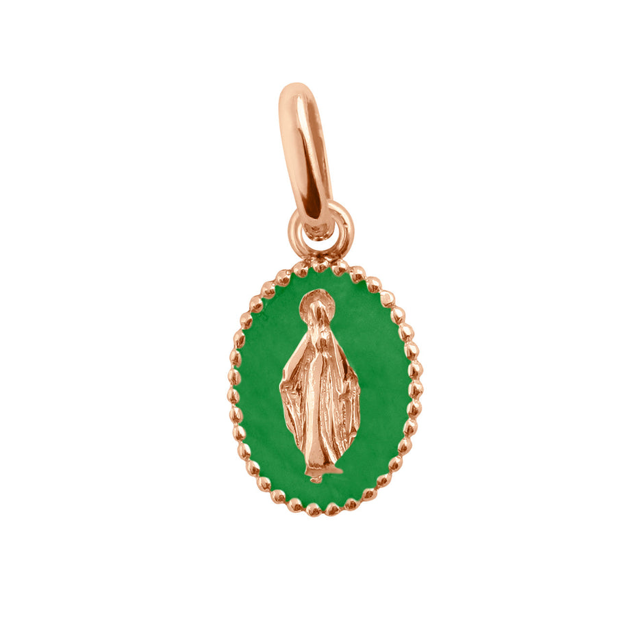 Gigi Clozeau - Pendentif Madone résine prairie, or rose