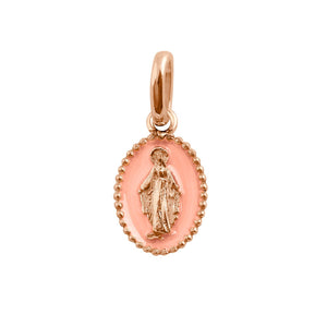 Gigi Clozeau - Pendentif Madone résine saumon, or rose