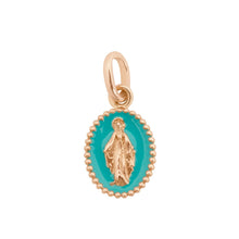 Gigi Clozeau - Pendentif Madone résine turquoise vert, or rose