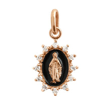 Gigi Clozeau - Pendentif noir Petite Madone Suprême, or rose, diamants