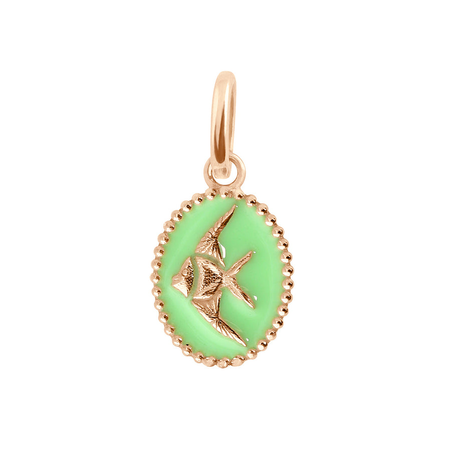 Gigi Clozeau - Pendentif Poisson Ange résine anis, or rose