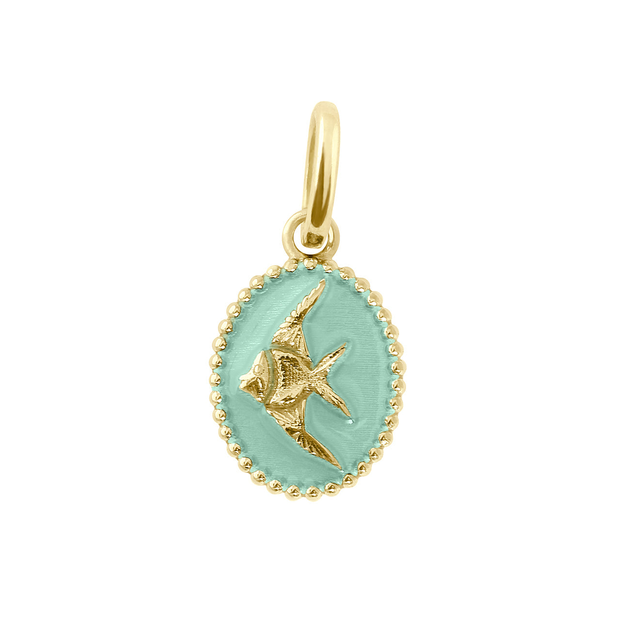Gigi Clozeau - Pendentif Poisson Ange résine jade, or jaune