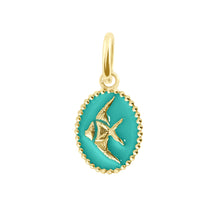Gigi Clozeau - Pendentif Poisson Ange résine turquoise vert, or jaune