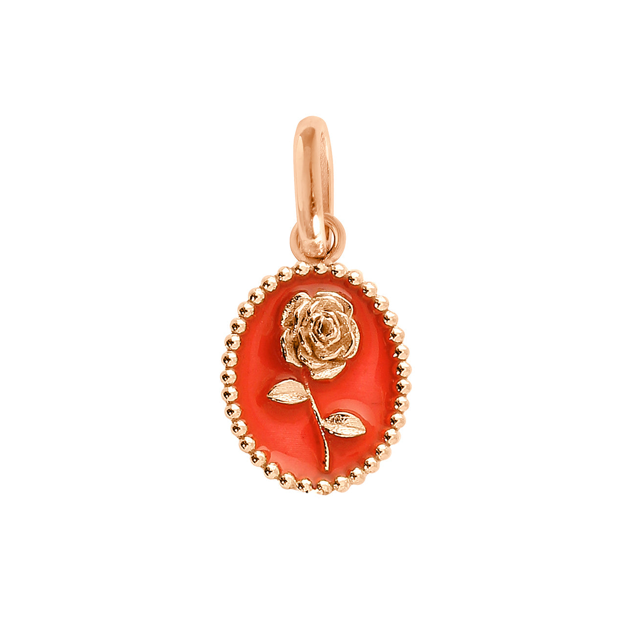 Gigi Clozeau - Pendentif Rose résine corail, or rose