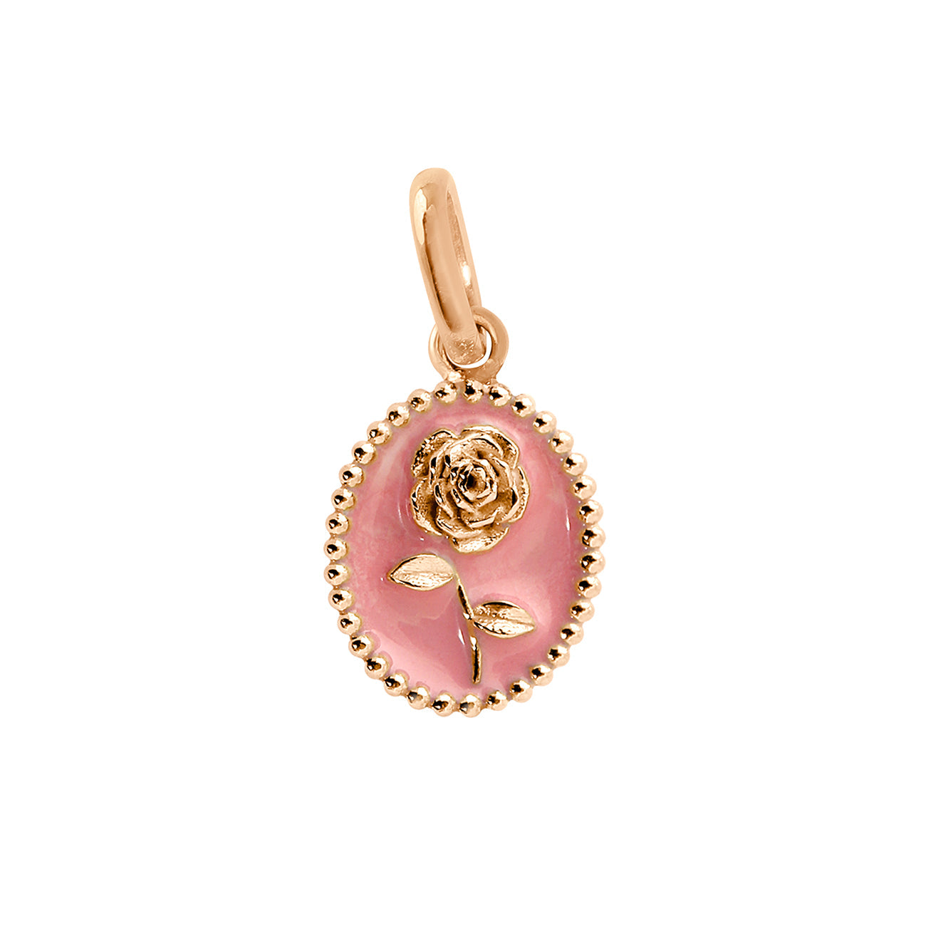 Gigi Clozeau - Pendentif Rose résine fuchsia, or rose