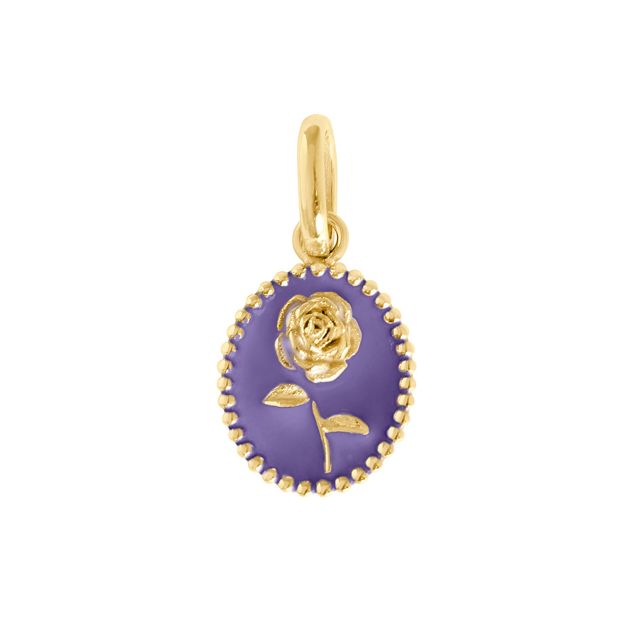 Gigi Clozeau - Pendentif Rose résine mauve, or jaune