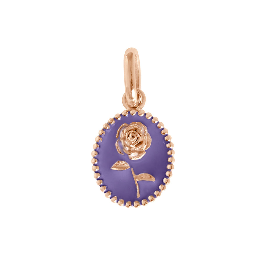 Gigi Clozeau - Pendentif Rose résine mauve, or rose