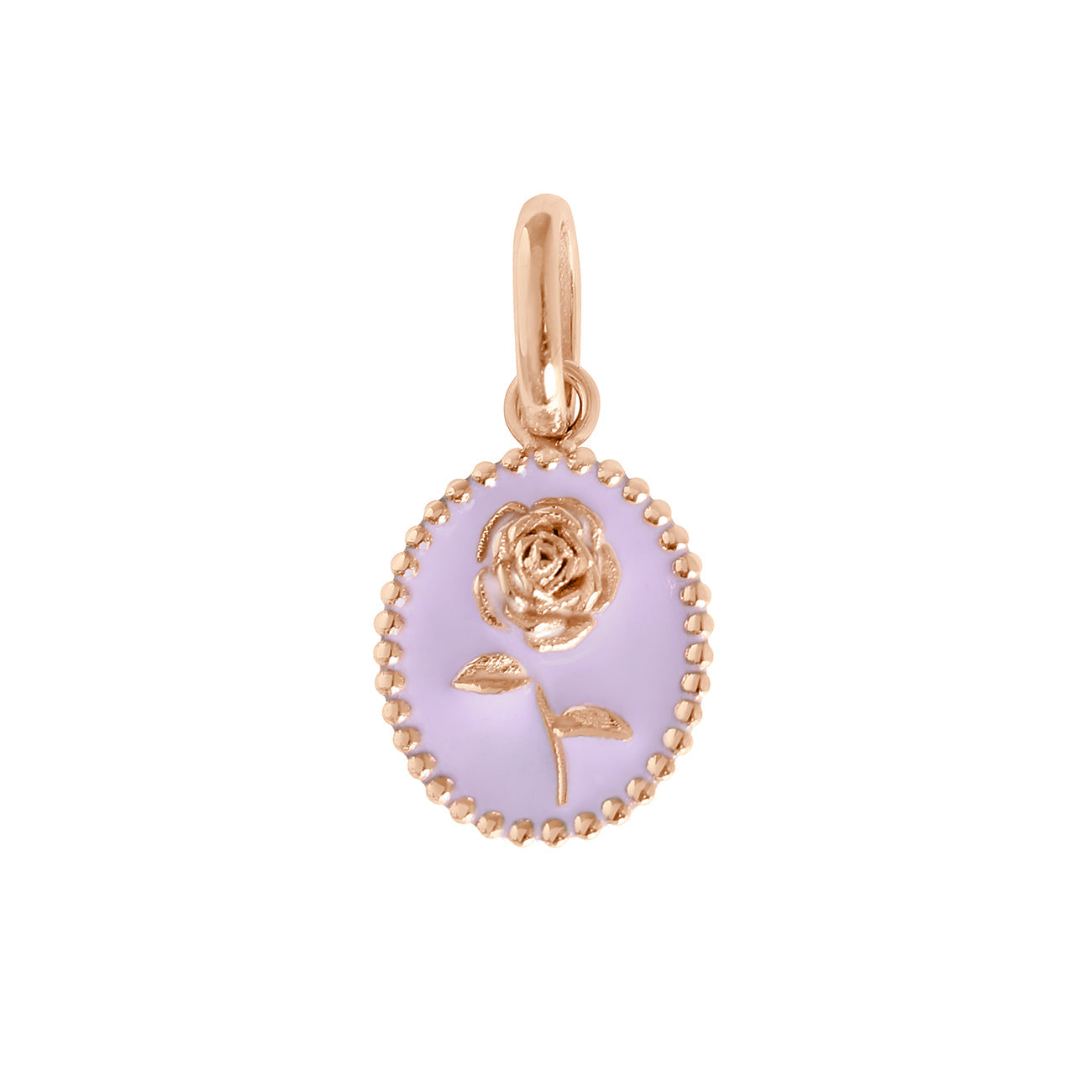 Gigi Clozeau - Pendentif Rose résine parme, or rose