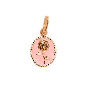 Gigi Clozeau - Pendentif Rose résine rose bébé, or rose