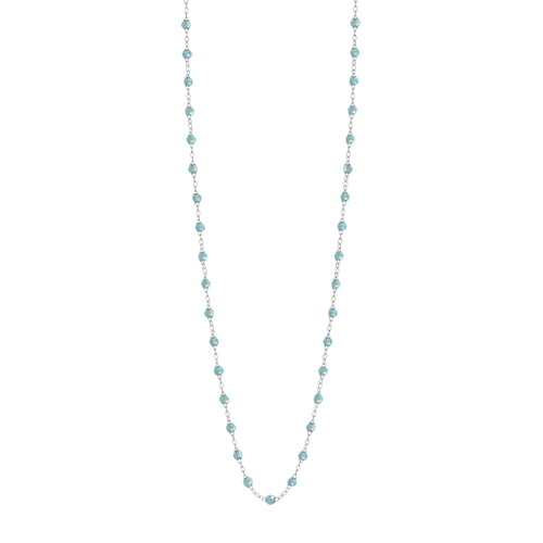 Gigi Clozeau - Sautoir aqua Classique Gigi, or blanc, 60 cm