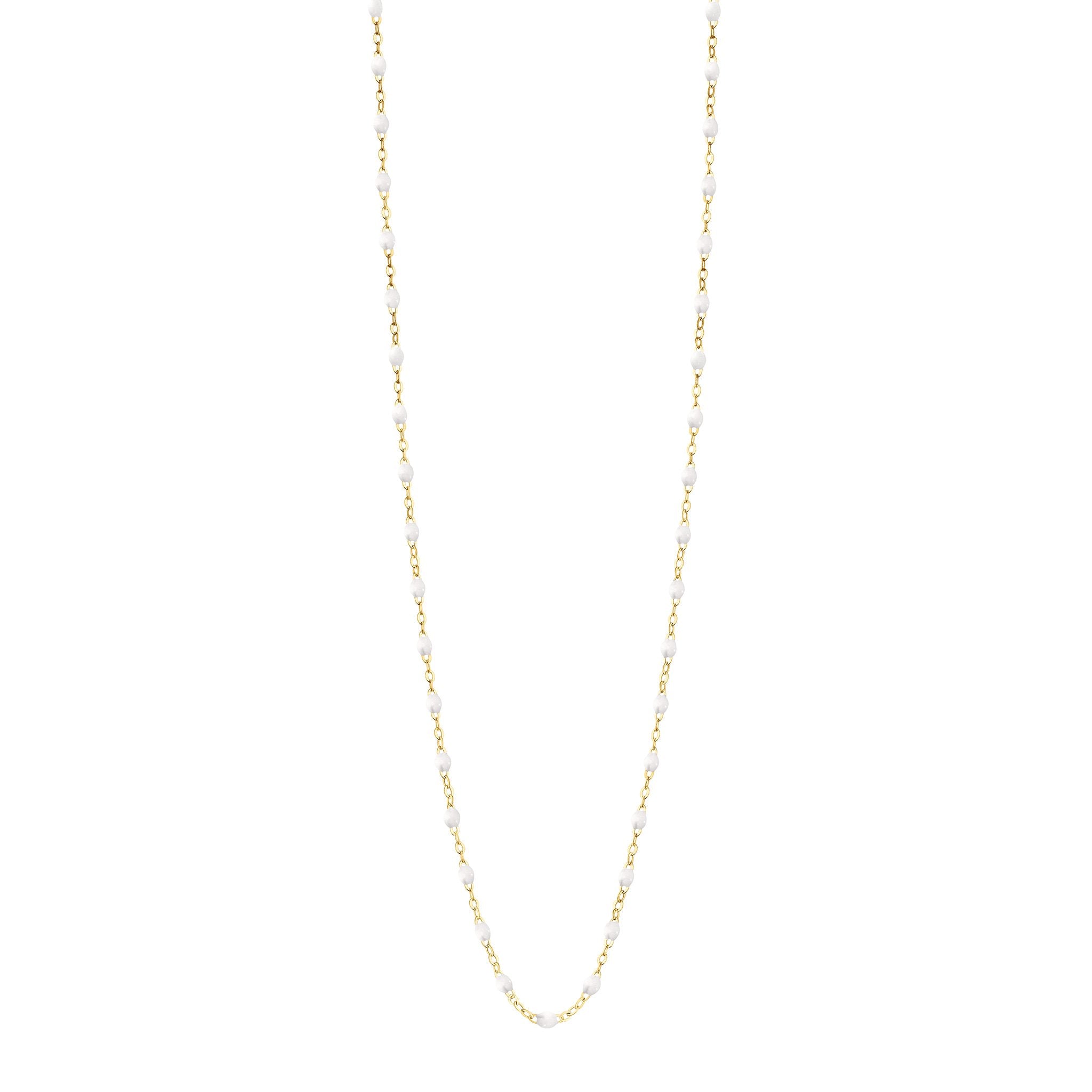 Gigi Clozeau - Sautoir blanc Classique Gigi, or jaune, 86 cm